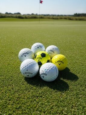 Lot of 7 Used Callaway Golf Balls Mix White Yellow Chrome Soft TruVis